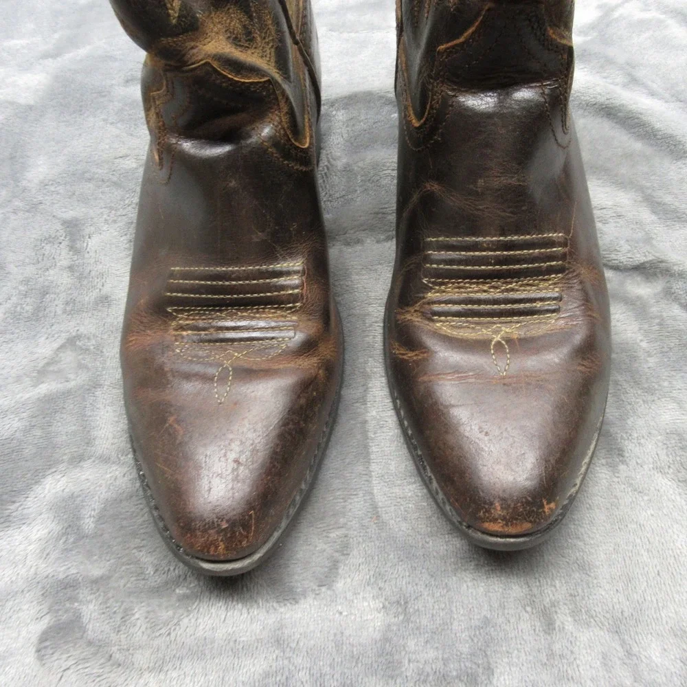 Ariat Heritage Cowboy Boots Youth 3 Brown Leather Western Rodeo Southwestern